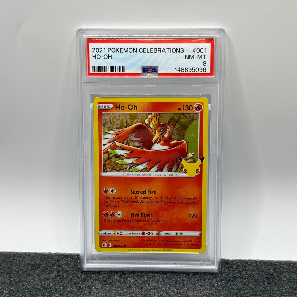 2021 Pokemon Celebrations Ho-Oh 001/025 PSA 8 NM-MT Holo Rare Graded Card